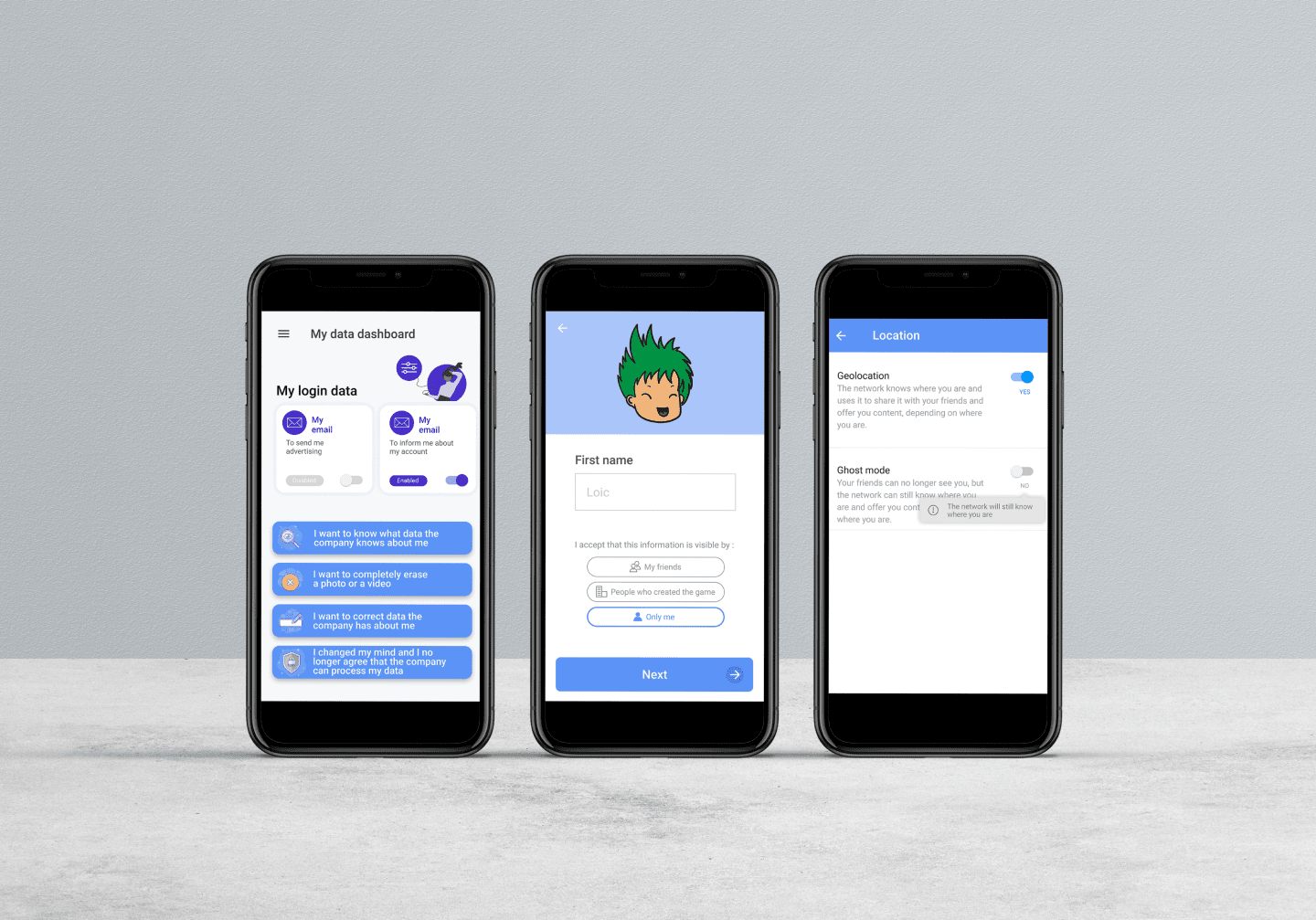 This is the prototype mockup of a project we did with CNIL.
