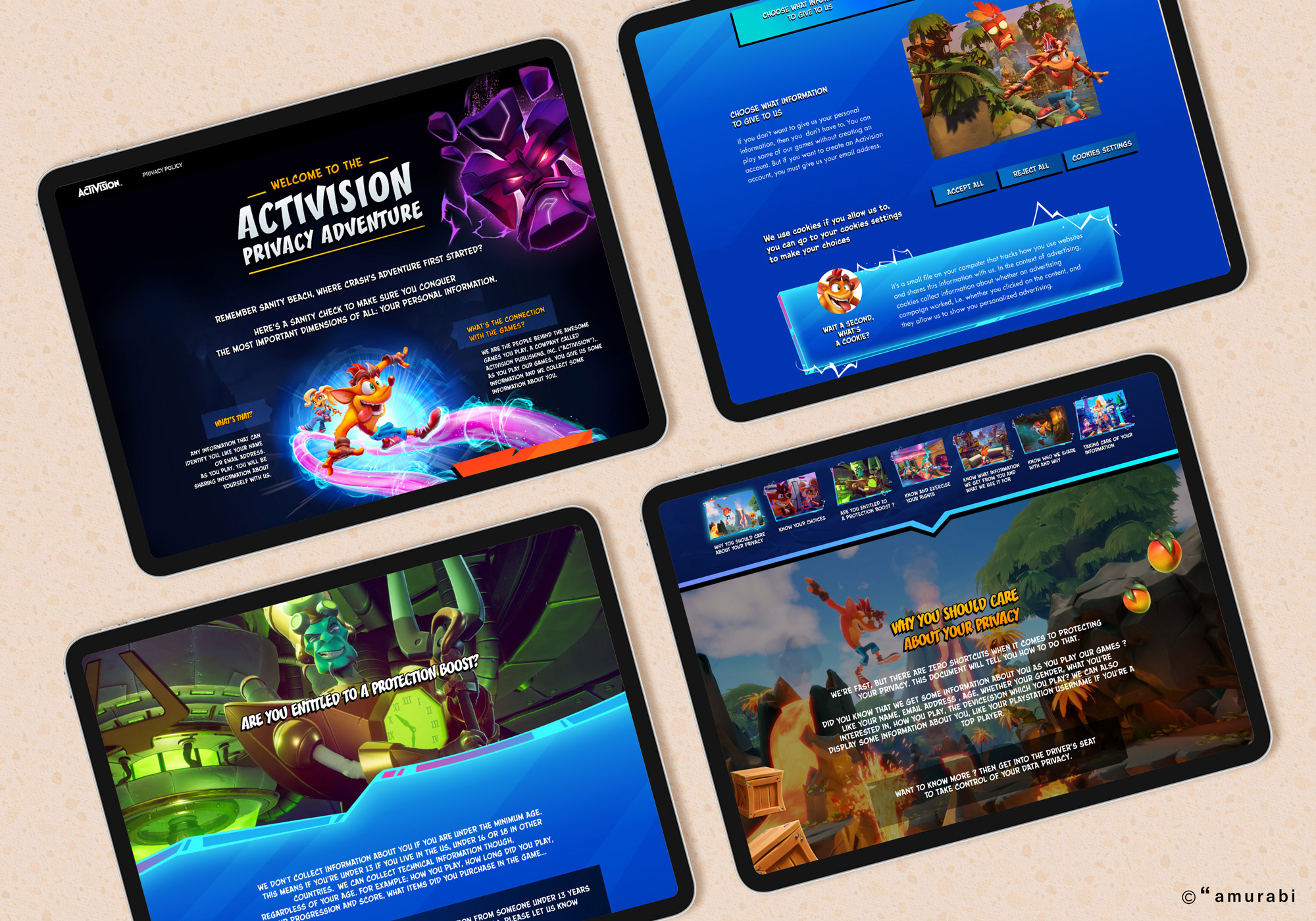 Activision Privacy policy Amurabi legal design mockup