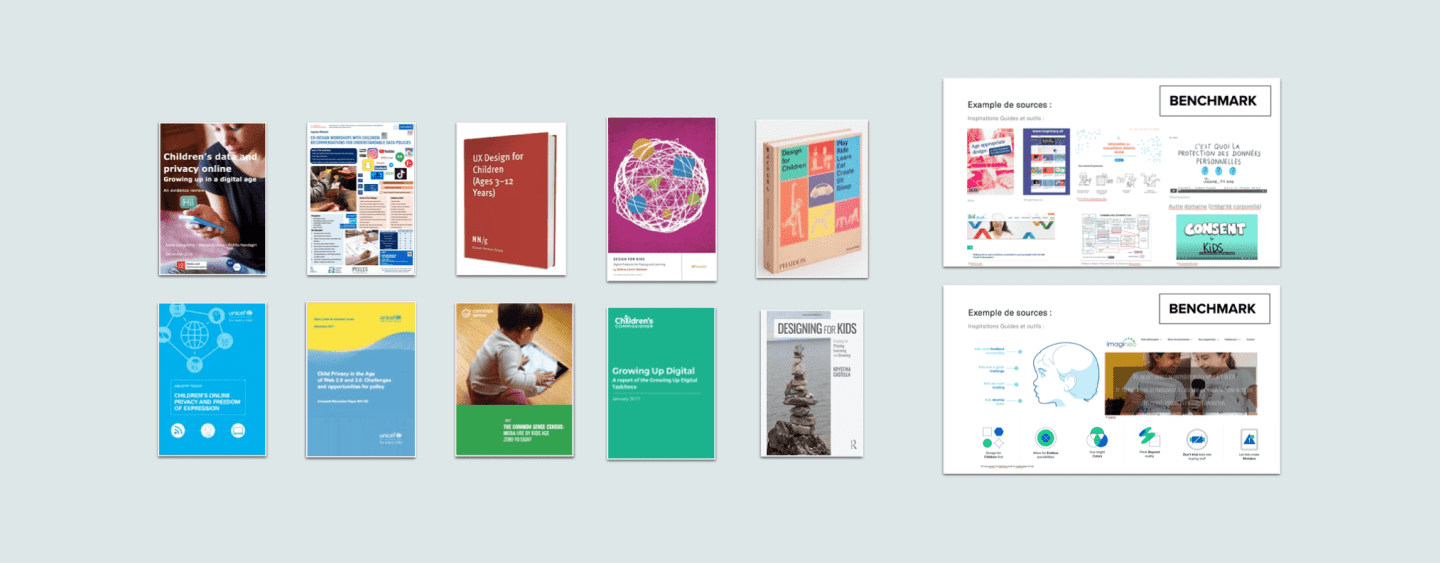 Couverture de livres traitant du design pour les mineurs